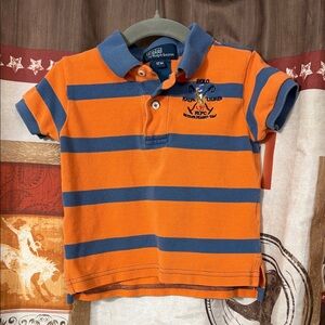 Polo by Ralph Lauren Kids Striped Orange and Blue Polo
